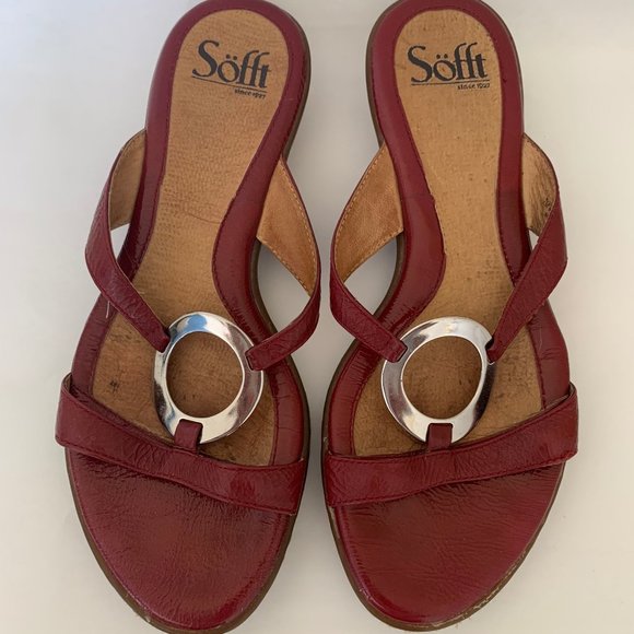 Sofft Shoes - Sofft Red Patent Leather Sandals Size 7